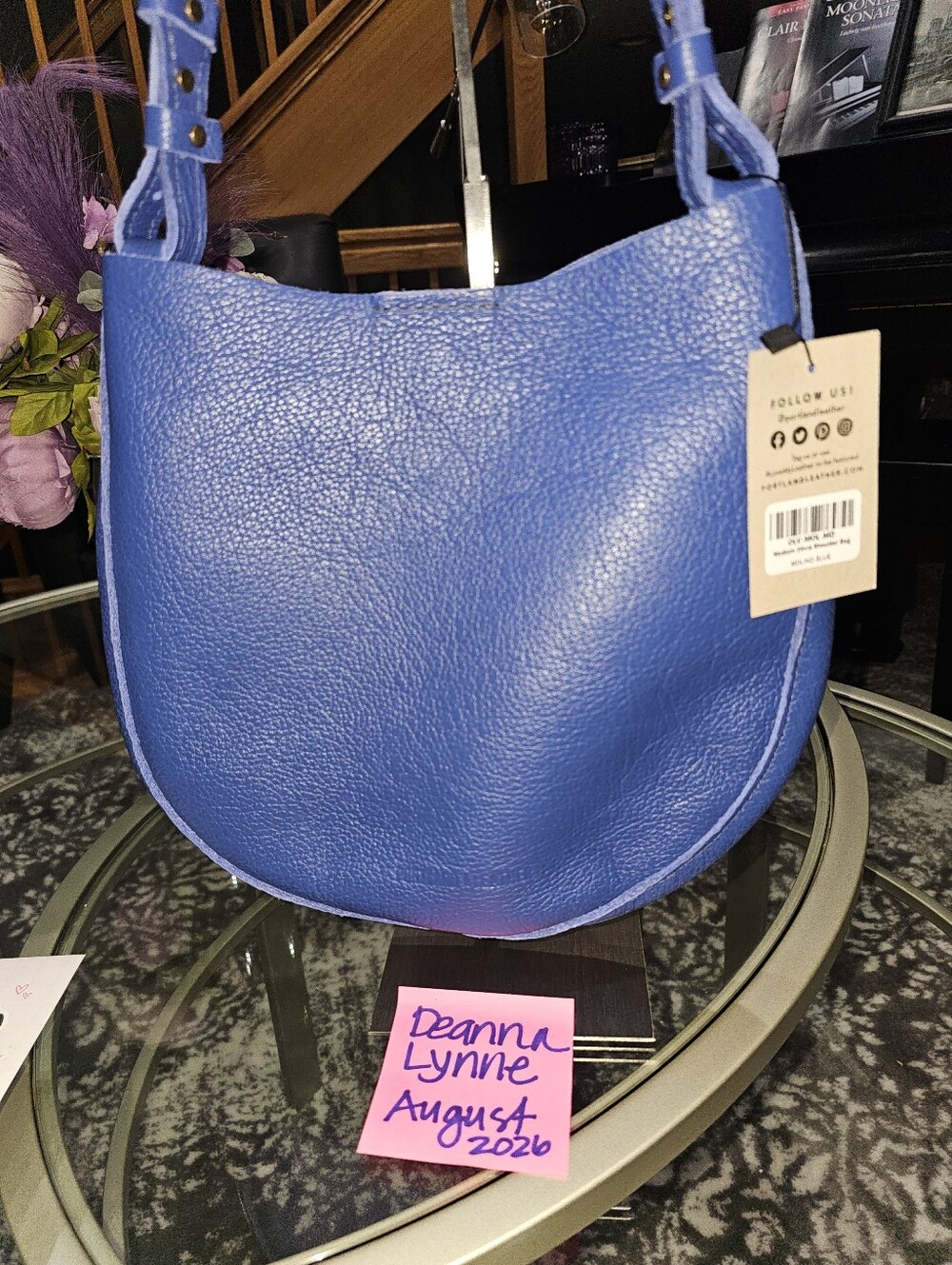 Portland Leather Medium Olivia Shoulder Bag – Molino Blue – NWT